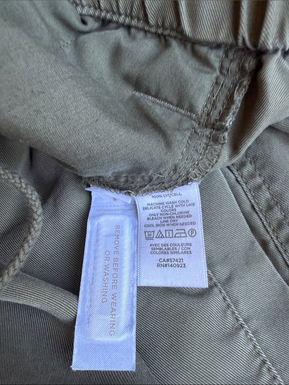 LOFT Olive Green Wide Leg Pants; size L - Picture 6 of 6
